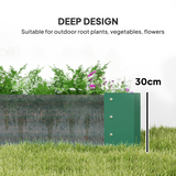 Outsunny Galvanised Steel Raised Garden Bed, 180 x 90 x 30cm – Open-Bottom Planter for Vegetables, Green