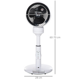 HOMCOM Air Circulator Fan with 3 Speeds, 3 Modes, Oscillation & Tilt – Height Adjustable, Black/White