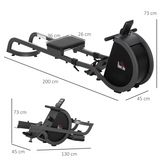 HOMCOM Foldable Magnetic Rowing Machine with 16 Resistance Levels & Digital Monitor – Home Gym Cardio Rower