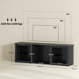 HOMCOM 160cm TV Unit with RGB LED Lights & Glass Shelves for TVs up to 65 in – Black Marble Effect