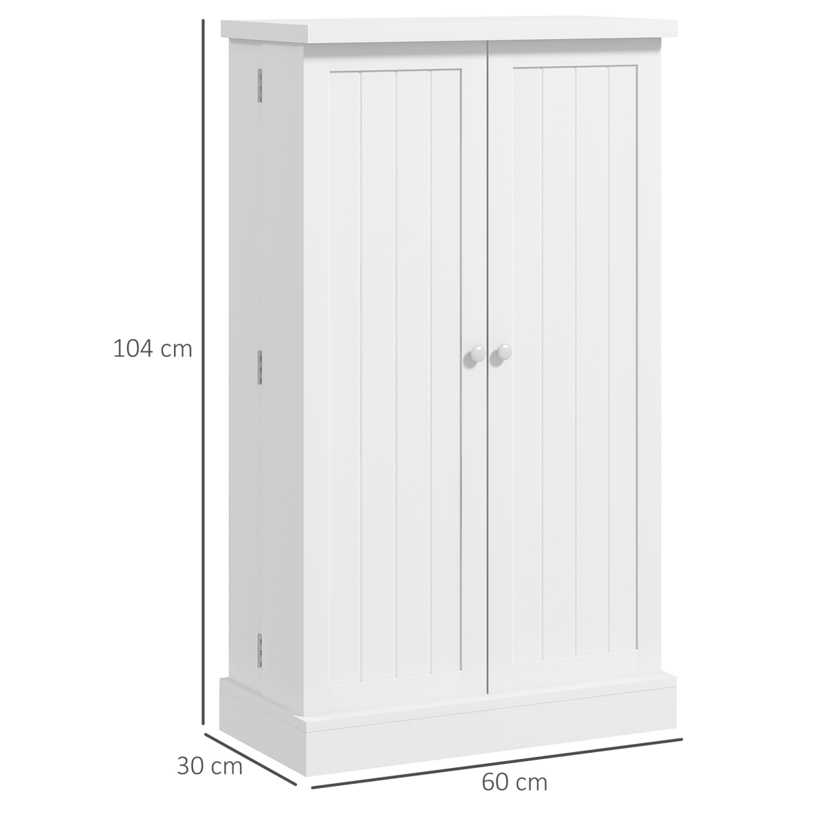 HOMCOM Kitchen Pantry Cupboard with Double Doors, 5-Tier Shelves & 12 Spice Racks – Adjustable Storage, White