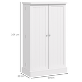HOMCOM Kitchen Pantry Cupboard with Double Doors, 5-Tier Shelves & 12 Spice Racks – Adjustable Storage, White