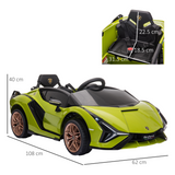 HOMCOM Lamborghini SIAN 12V Kids Electric Ride-On Car with Remote Control – Officially Licensed, Dual Motor