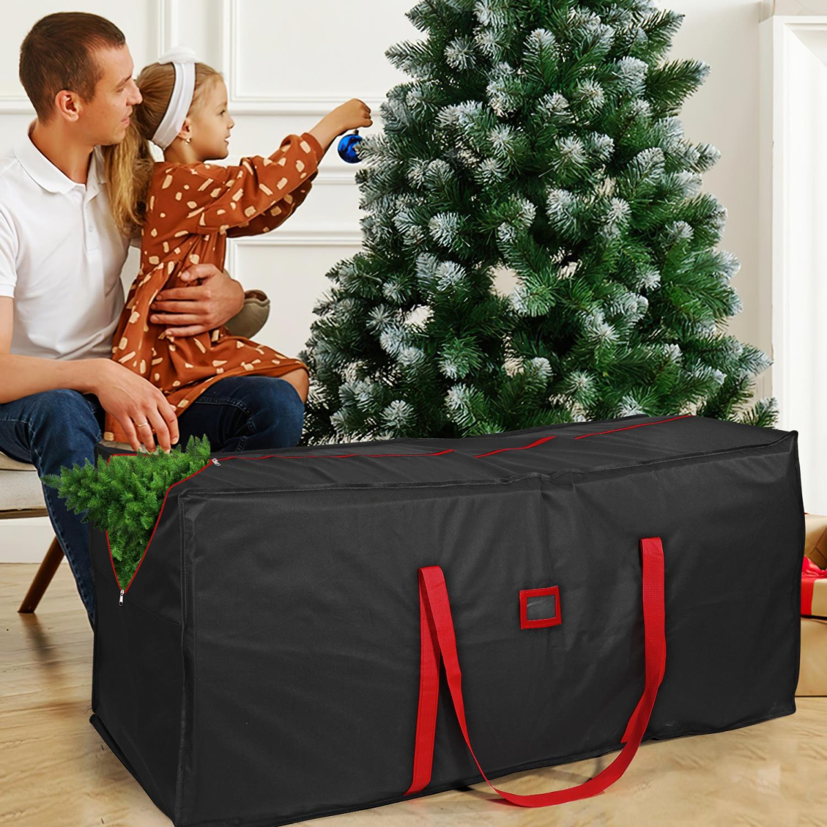 Vinsani Black Christmas Tree Storage Bag – Waterproof, Dustproof Artificial Tree Protection