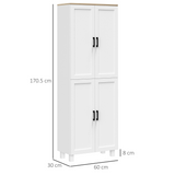 HOMCOM Modern Kitchen Cupboard Storage Cabinet with Adjustable Shelves – Pantry Storage, White