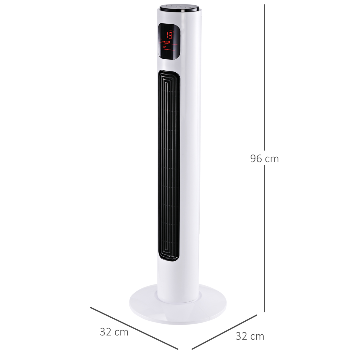 HOMCOM Freestanding Tower Fan, 96cm with Oscillation & Timer – Slim Space-Saving Cooling, White