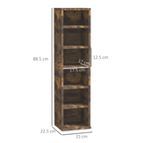HOMCOM Set of 2 CD & Media Tower Racks with Adjustable Shelves – DVD & Games Storage, Rustic Brown
