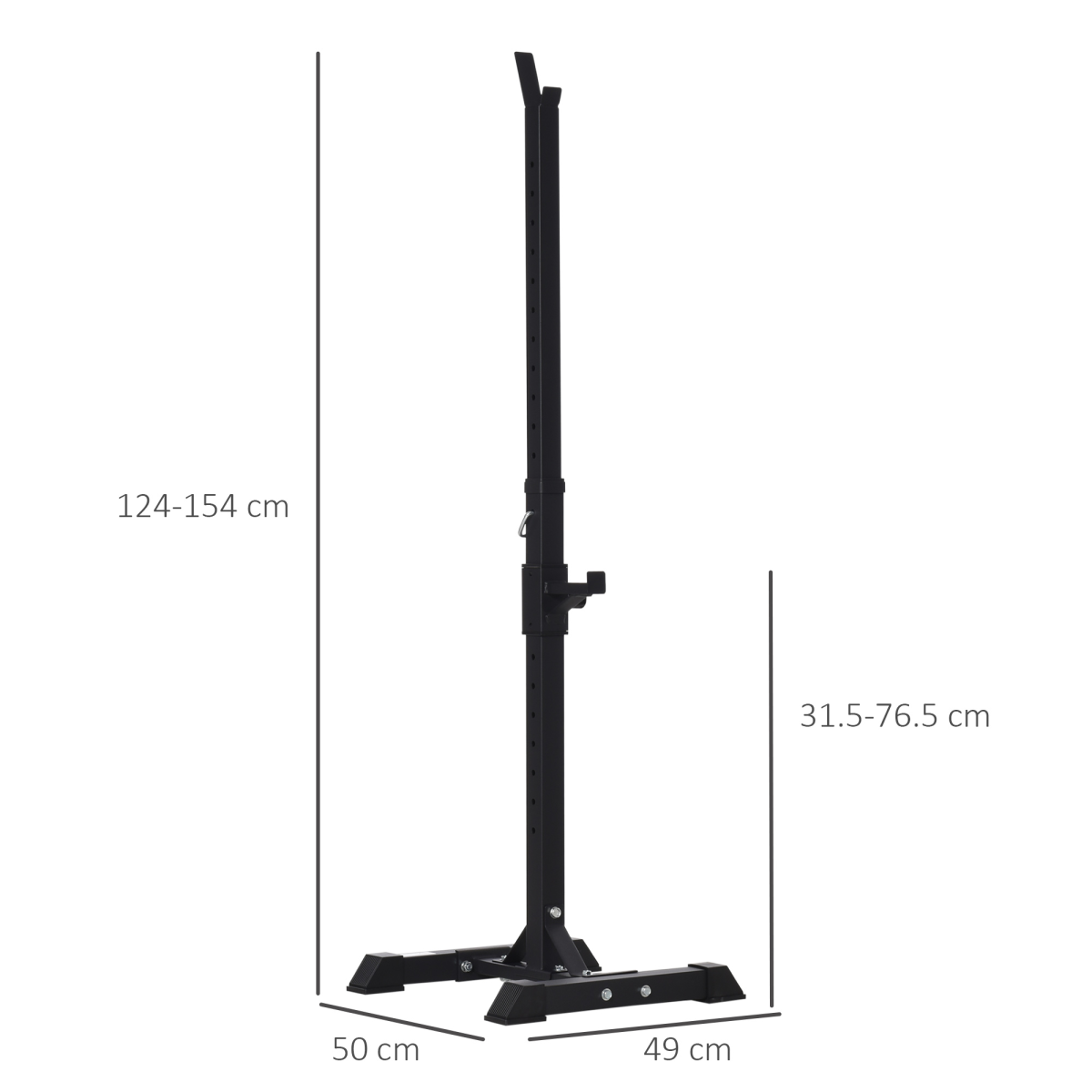 HOMCOM Adjustable Barbell Squat Stand with 12 Height Levels & Non-Slip Feet – Home Gym Weight Rack, 150kg Capacity