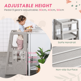 Adjustable Height Kitchen Step Stool with Non-Slip Surface – Compact 3-Height Home Helper