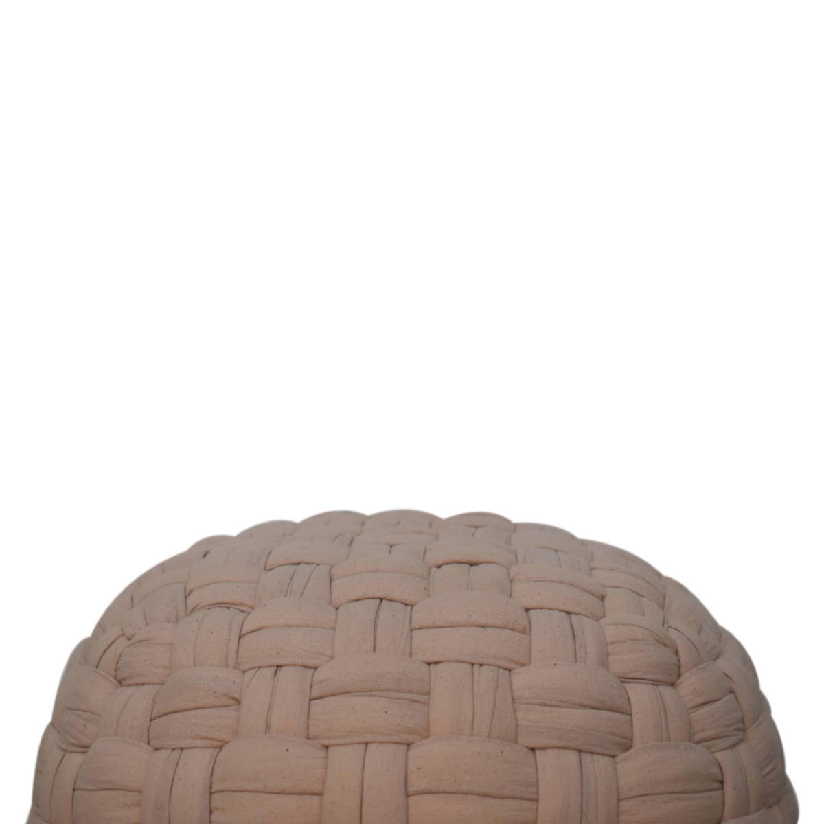 Artisan Furniture Woven Tube Pouffe in Cotton – Multi-Purpose Footstool, Side Table or Extra Seat, Cream