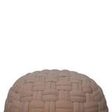 Artisan Furniture Woven Tube Pouffe in Cotton – Multi-Purpose Footstool, Side Table or Extra Seat, Cream