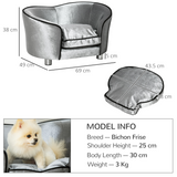 Pawhut Modern Dog Sofa Bed with Removable Cushion & Storage Pocket – Pet Lounge for Small Dogs and Cats