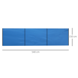 Outsunny Camping Windbreak with Steel Poles & Carry Bag – Portable Wind Blocker Privacy Wall, 540 x 150cm, Blue