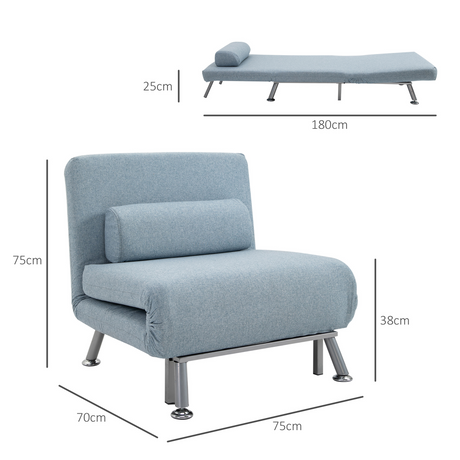 Close-up of the powder-coated frame on the HOMCOM sofa bed chair