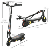 Kids Folding Electric Scooter with LED Headlight, Bell & Hand Brake – Adjustable E-Scooter for Ages 7–14, Black
