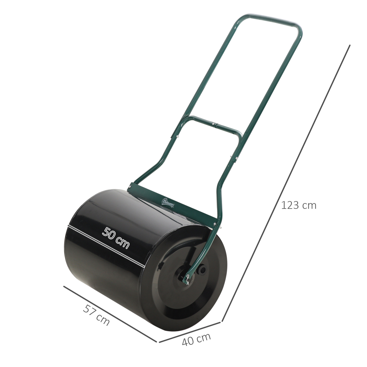 Outsunny 60L Steel Garden Roller – Push or Pull Water or Sand Fillable Lawn Rolling Drum