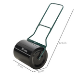 Outsunny 60L Steel Garden Roller – Push or Pull Water or Sand Fillable Lawn Rolling Drum