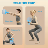 10kg Soft Kettlebell with Non-Slip Handle & Flat Base – Home Gym Strength and Cardio Training, Light Blue and Grey