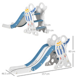 AIYAPLAY Toddler Freestanding Slide with Non-Slip Stairs – Space-Themed Indoor Slide, Ages 1.5-3, Blue