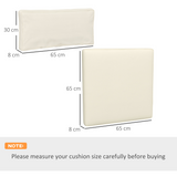 Outsunny 14-Piece Replacement Garden Seat & Back Cushion Set with Zipped Covers, Cream White
