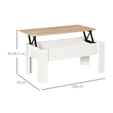 HOMCOM Lift-Top Coffee Table with Hidden Storage Compartment – Laptop and Sofa Dining Table