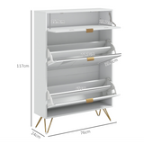 HOMCOM Slim Flip Drawer Shoe Cabinet with Top Drawer, 12 Pairs – Space-Saving Hallway Storage, White