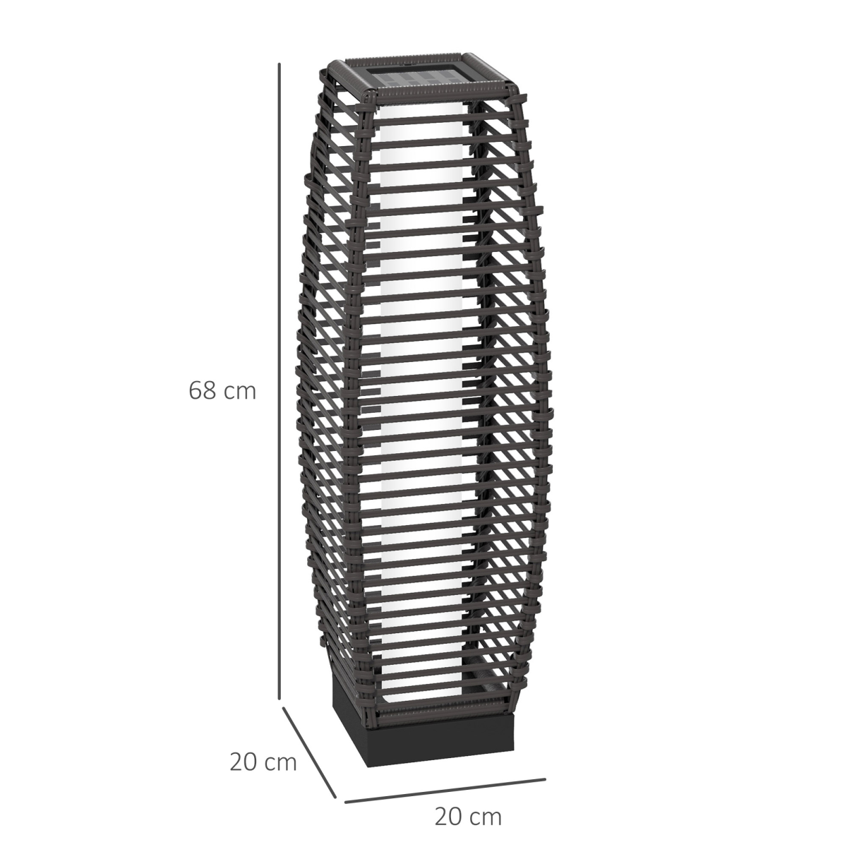 Outsunny Rattan Solar Floor Lamp with Auto On/Off LED, IP44 – Porch, Yard & Garden Lighting, Grey