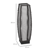 Outsunny Rattan Solar Floor Lamp with Auto On/Off LED, IP44 – Porch, Yard & Garden Lighting, Grey