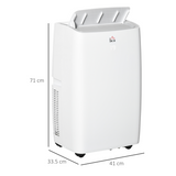 HOMCOM 12,000 BTU Portable Air Conditioner with Remote & 24H Timer – Cools Rooms up to 25m²