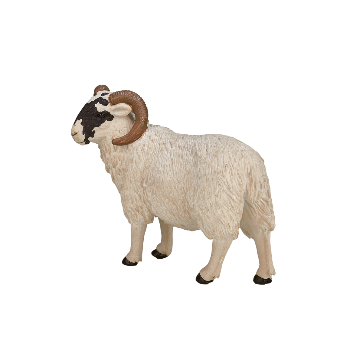 MojoFun Black-Faced Sheep Ram Toy Figurine – Realistic Farm Animal Model