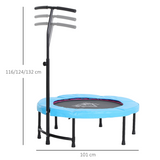 HOMCOM 40" Mini Trampoline with Adjustable Handle – Fitness Rebounder for Kids & Adults, Indoor & Outdoor