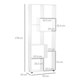 Multipurpose 8-Grid Decorative Bookshelf – Open Storage for Living Room, Bathroom & Kitchen, White