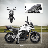 AIYAPLAY Honda Licensed 12V Kids Electric Motorbike with Music, Headlights & Training Wheels – Ages 3-6, White