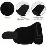 Waist Trimmer Belt with Phone Pocket – Adjustable Neoprene Workout Sweat Band, Black