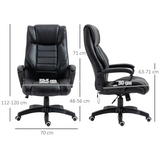 High Back Executive Massage Office Chair with 6-Point Vibration & Wired Remote – PU Leather, Black
