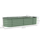 Outsunny Galvanised Steel Raised Garden Bed with Safety Edging – Changes Between Round, Oval and Oblong, Green