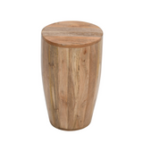 Surrey Handmade Drum Side Table in Solid Mango Wood – Eco-Sourced Natural Timber Sofa & Bedside Table
