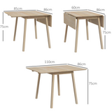 HOMCOM Extendable Drop Leaf Kitchen Table for 2–4 People – Space-Saving Folding Dining Table