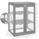 Outsunny 3-Tier Wooden Mini Greenhouse Cold Frame with Polycarbonate Panels & Flip-Top Lid – Plant Shelf