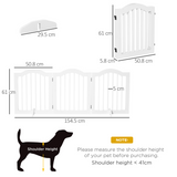 PawHut 3-Panel Freestanding Wooden Dog Gate with Support Feet – Foldable Safety Barrier for Small Dogs, White