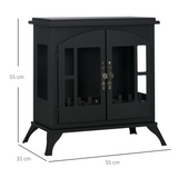 HOMCOM Freestanding Bioethanol Fireplace Stove with 0.9L Tank – No Chimney Needed, Black