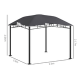 Outsunny 3x3m Patio Gazebo with Geodesic Design, Steel Frame & UV-Blocking Canopy – Garden Party Shelter, Grey