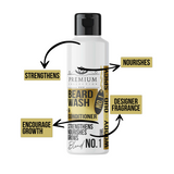 Livfragrance Beard Wash & Conditioner Blend No.1 – 2-in-1 Cleansing Beard Care, Woody, Oud and Spicy Scent