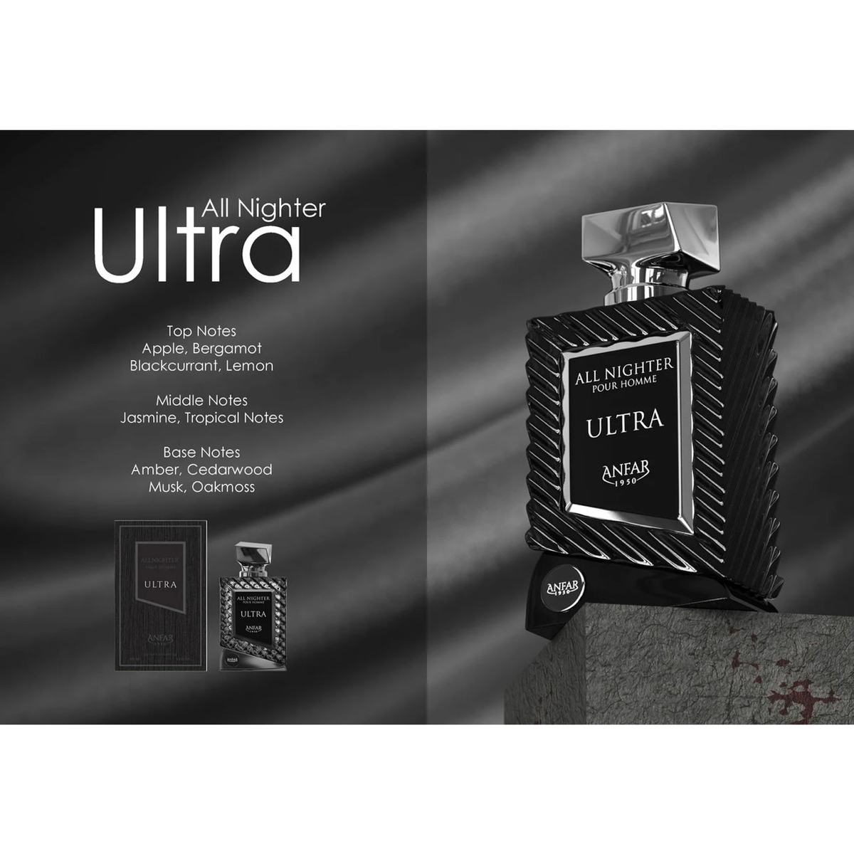 Anfar All Nighter Ultra - Extrait de Parfum 100ml – Woody, Fresh & Citrus Fragrance for Men