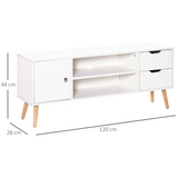 HOMCOM Scandinavian TV Stand Media Console with Open Storage Shelves – Minimalist Entertainment Unit