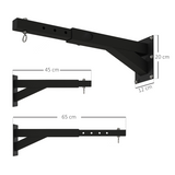 SPORTNOW Adjustable Punch Bag Wall Bracket, 5 Lengths, Steel with 360° Swivel Hook – Boxing Training, Black