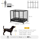Pawhut Large Metal Dog Kennel Cage with Wheels & Crate Tray – Rust-Resistant Pet Crate, Black