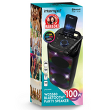 Intempo Bluetooth Karaoke Speaker WDS 580 with Wired Microphone, LED Lights & Phone Stand – 100W Party Speaker