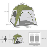 Outsunny 4 Man Pop Up Tent with Automatic Hydraulic Frame – Dome Camping Shelter for Festivals & Hiking
