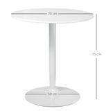 HOMCOM Round 2-Seater Dining Table with Steel Base and Non-Slip Pads – Compact Kitchen & Balcony Table